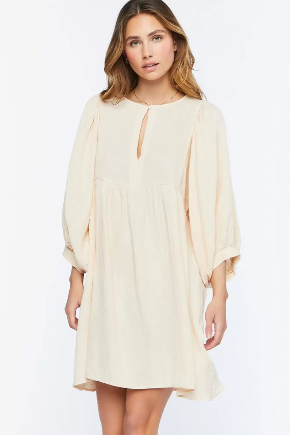 Forever 21 3/4 Sleeve Keyhole Babydoll Dress | Women Dresses