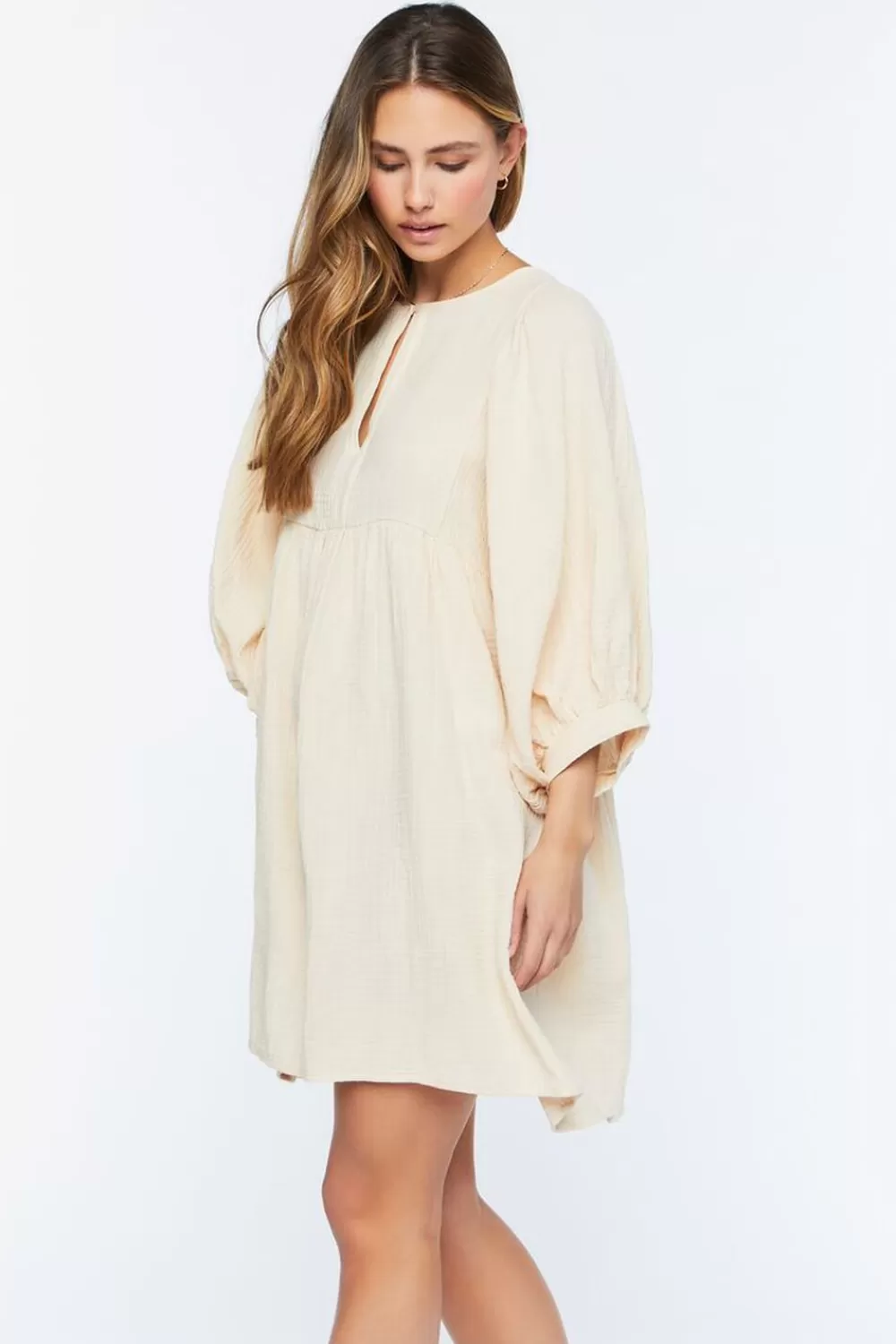 Forever 21 3/4 Sleeve Keyhole Babydoll Dress | Women Dresses