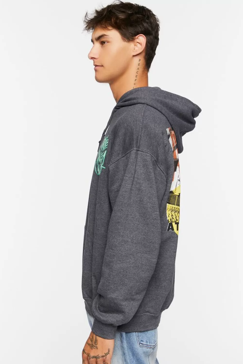 Graphic Tees>Forever 21 A Tribe Called Quest Graphic Hoodie Heather Grey/Multi