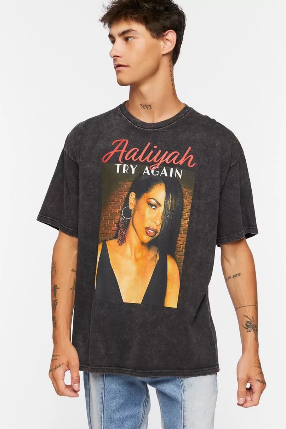 Graphic Tees>Forever 21 Aaliyah Graphic Tee Black/Multi