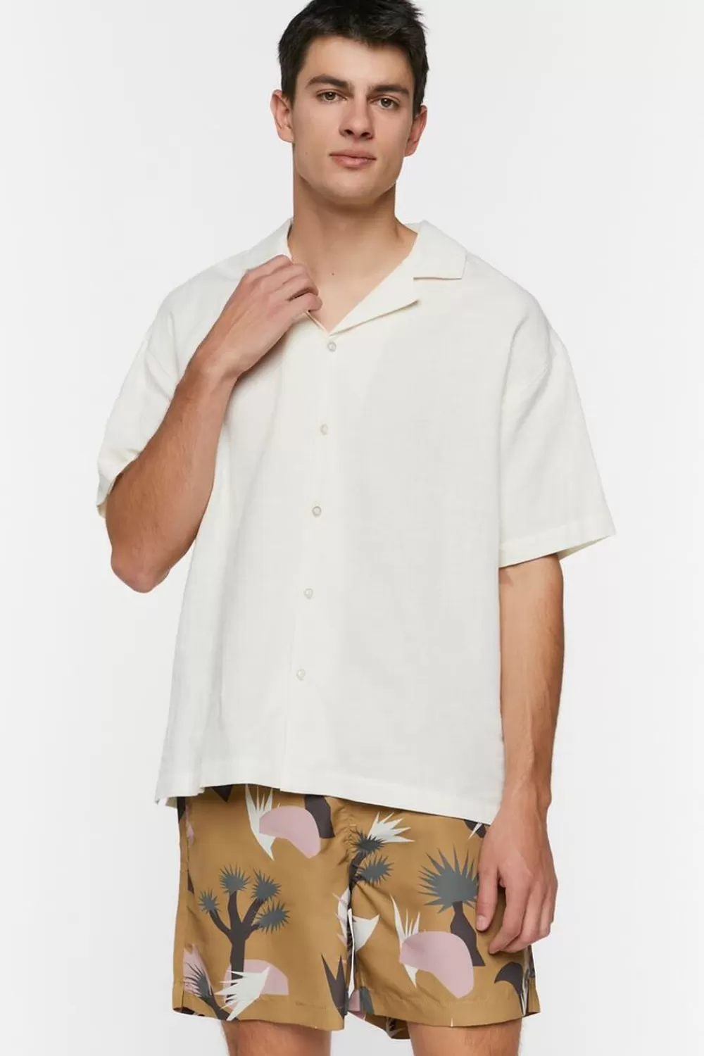 Bottoms>Forever 21 Abstract Botanical Print Swim Trucks Bronze/Multi