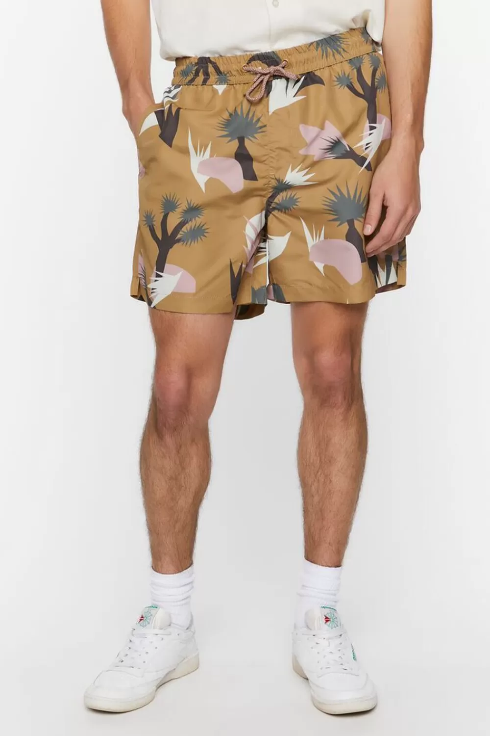 Bottoms>Forever 21 Abstract Botanical Print Swim Trucks Bronze/Multi
