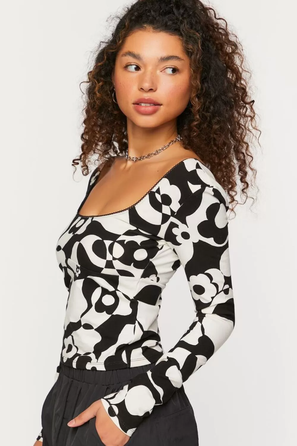 Forever 21 Abstract Floral Print Top | Women Tops