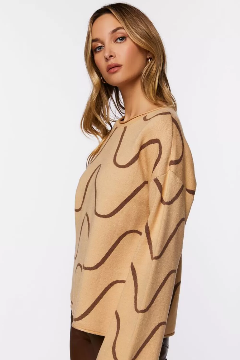 Forever 21 Abstract Print Bell-Sleeve Sweater | Women Tops