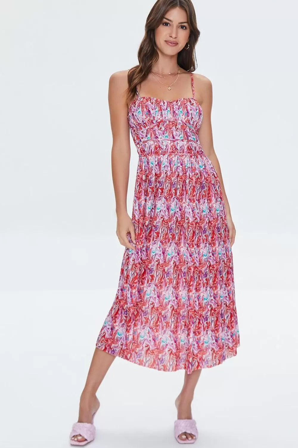 Forever 21 Abstract Print Cami Midi Dress | Women Dresses