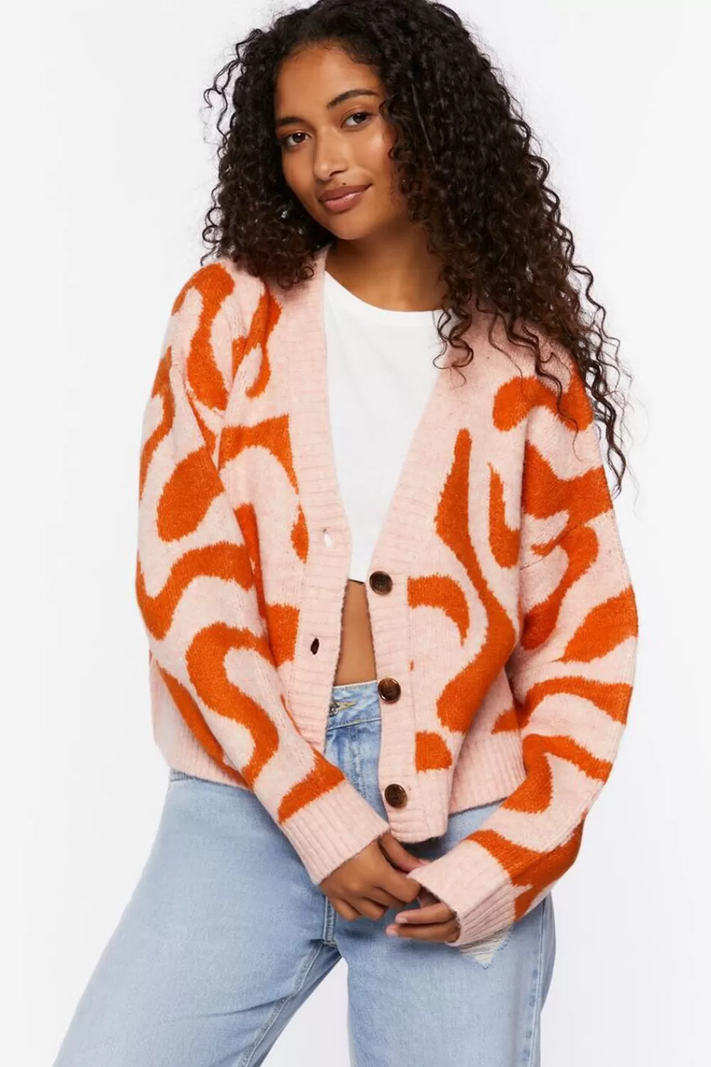 Forever 21 Abstract Print Cardigan Sweater | Women Tops