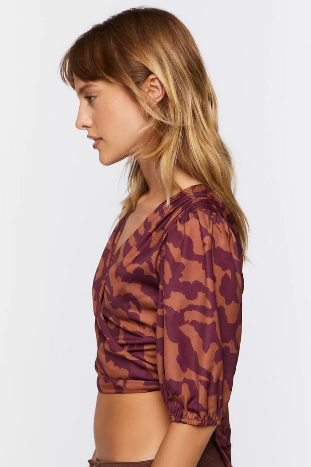 Forever 21 Abstract Print Cutout Crop Top | Women Tops