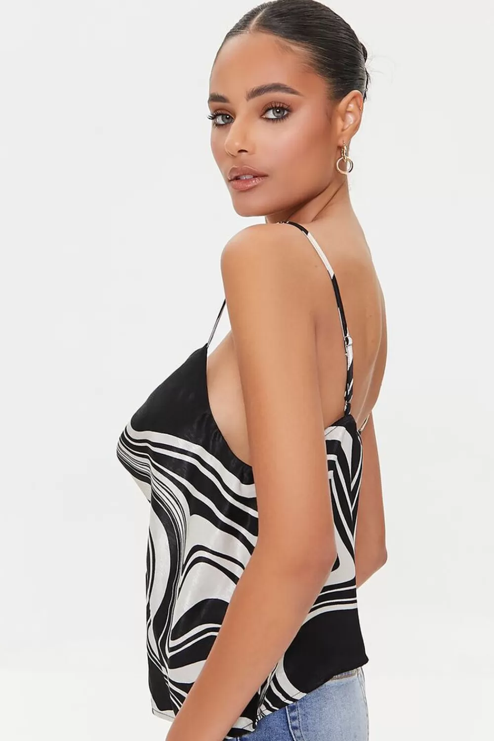 Forever 21 Abstract Print Satin Cami | Women Tops