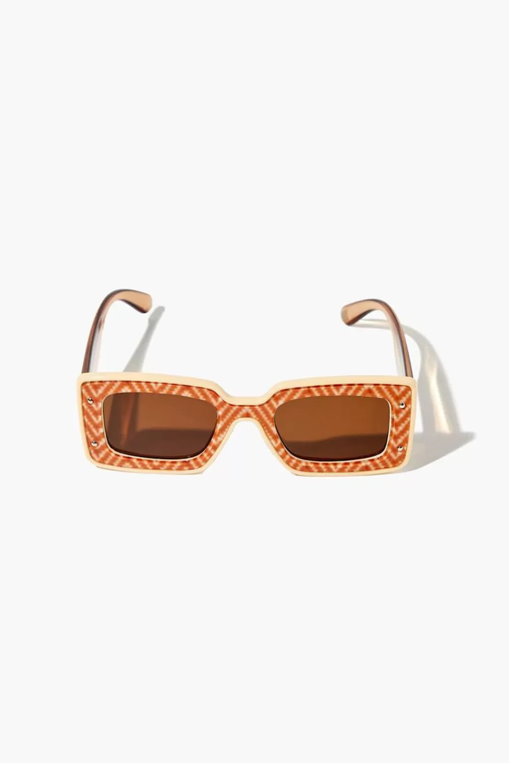 Sunglasses + Readers>Forever 21 Abstract Print Sunglasses Rust/Brown