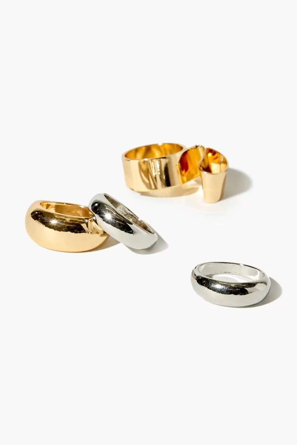 Rings>Forever 21 Abstract Ring Set Gold/Silver
