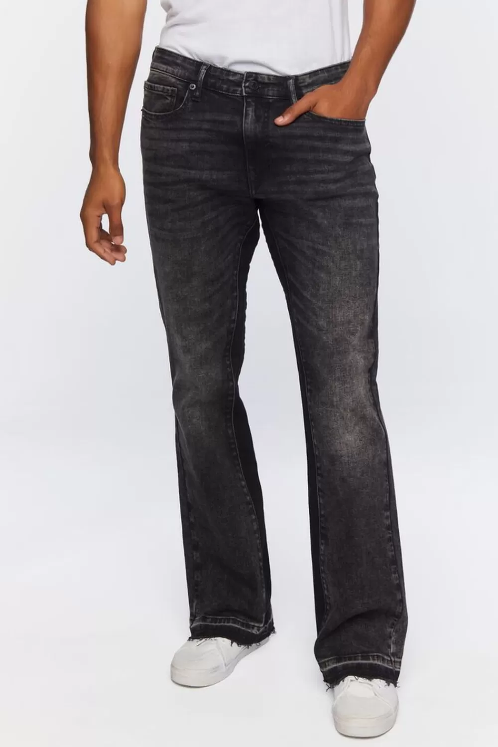 Jeans + Denim>Forever 21 Acid Wash Flare Jeans Black