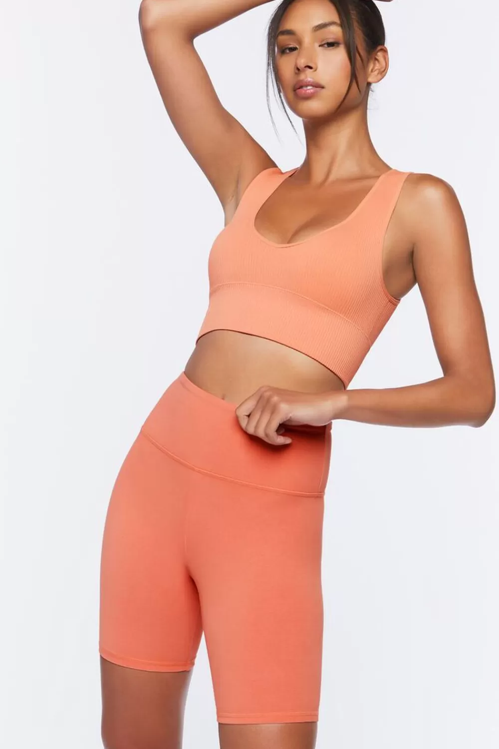 Bottoms>Forever 21 Active Biker Shorts Powder Pink