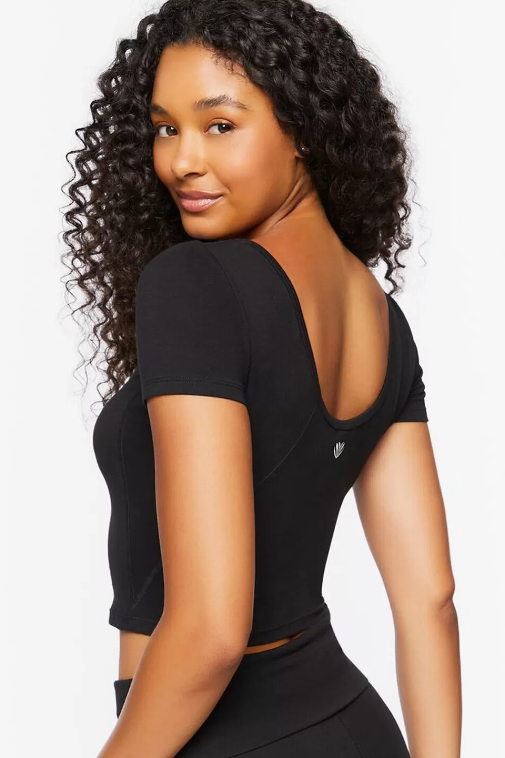 Activewear>Forever 21 Active Cotton-Blend Crop Top Black