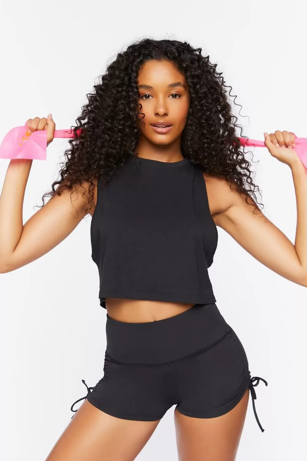 Activewear>Forever 21 Active Crew Neck Crop Top Black