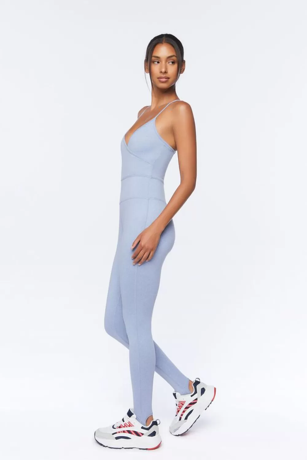Activewear>Forever 21 Active Crisscross Cami Jumpsuit Blue Mirage