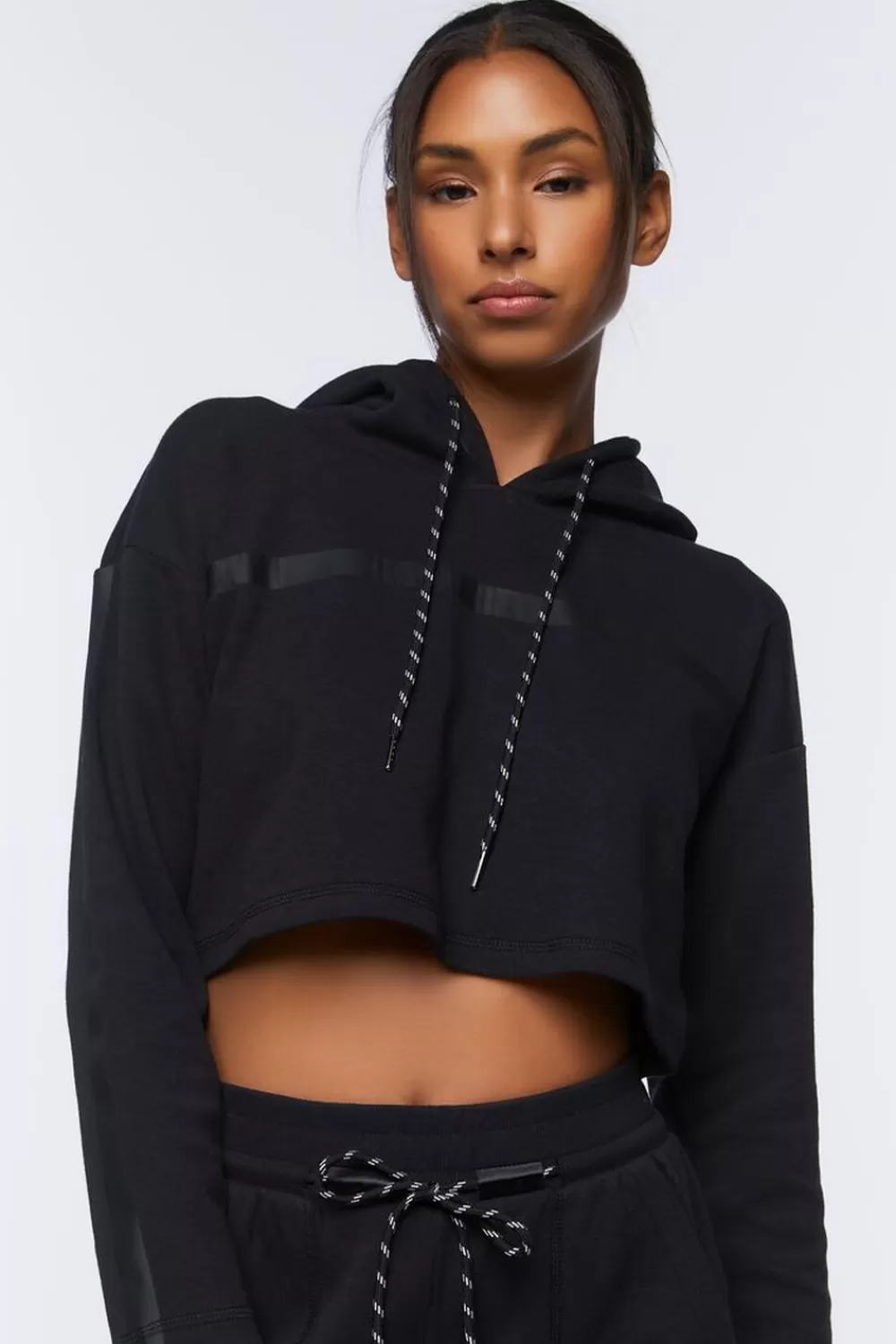 Activewear>Forever 21 Active Cropped Hoodie Black