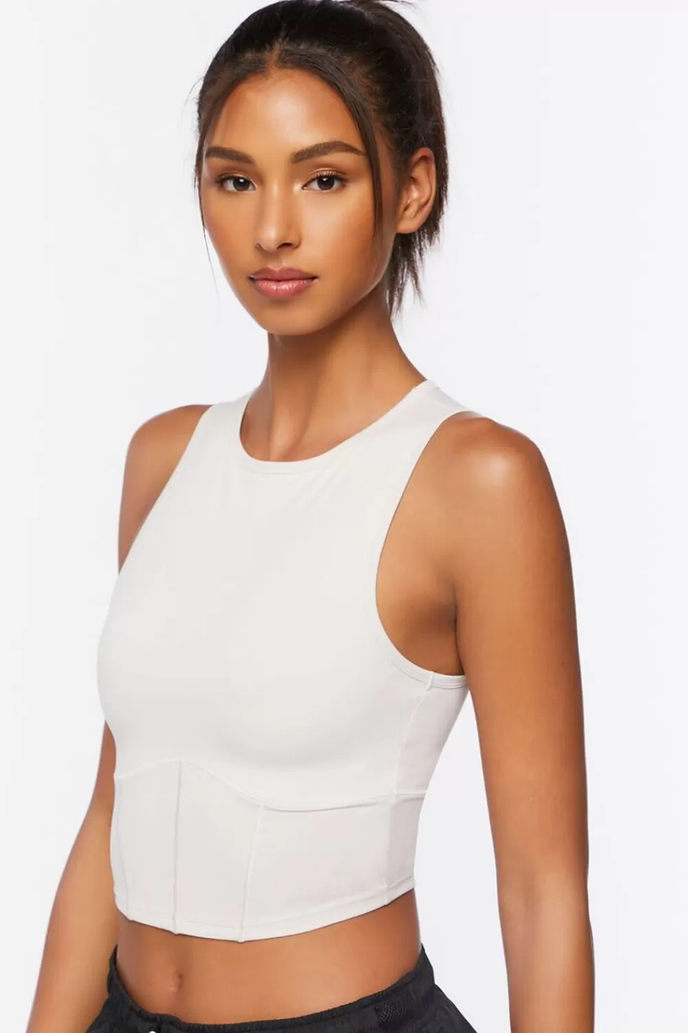 Activewear>Forever 21 Active Cropped Tank Top Cloud