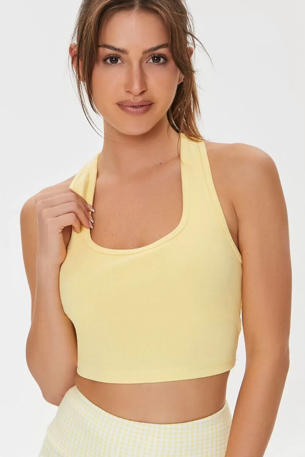 Activewear>Forever 21 Active Cropped Tank Top Mimosa