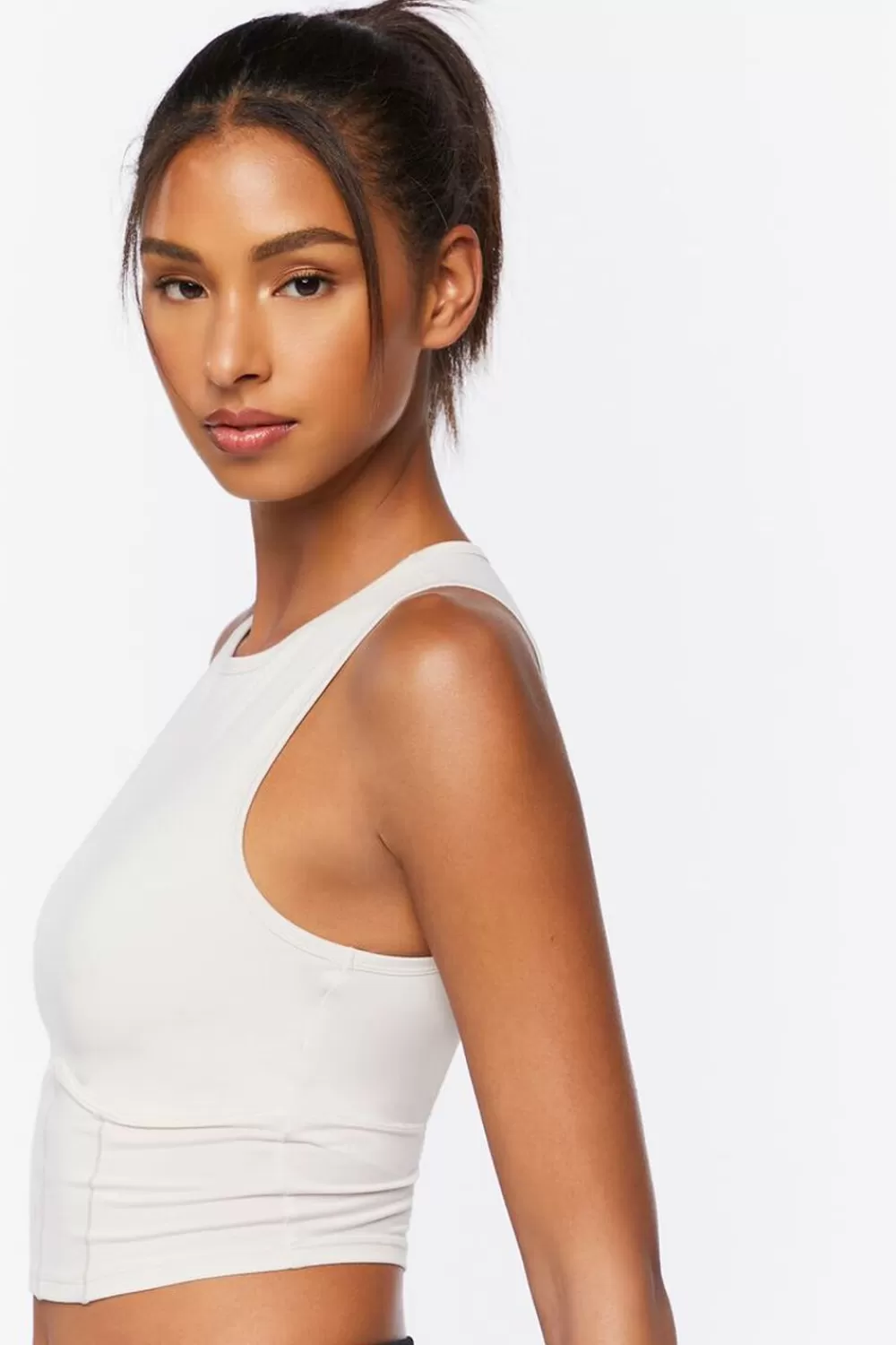 Activewear>Forever 21 Active Cropped Tank Top Cloud