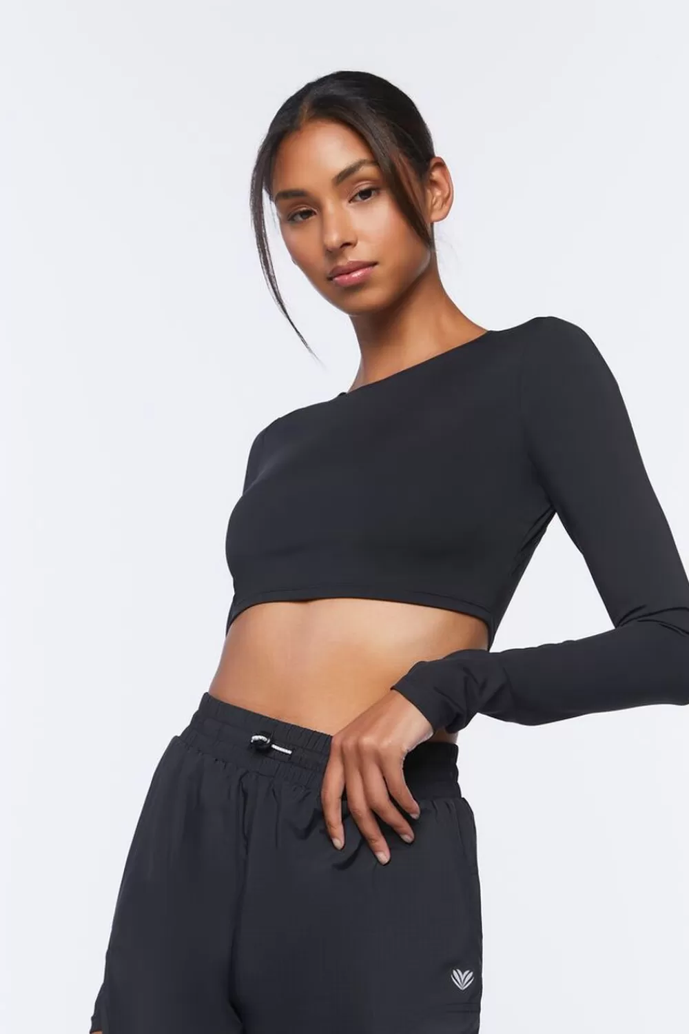 Activewear>Forever 21 Active Cutout Crop Top Black
