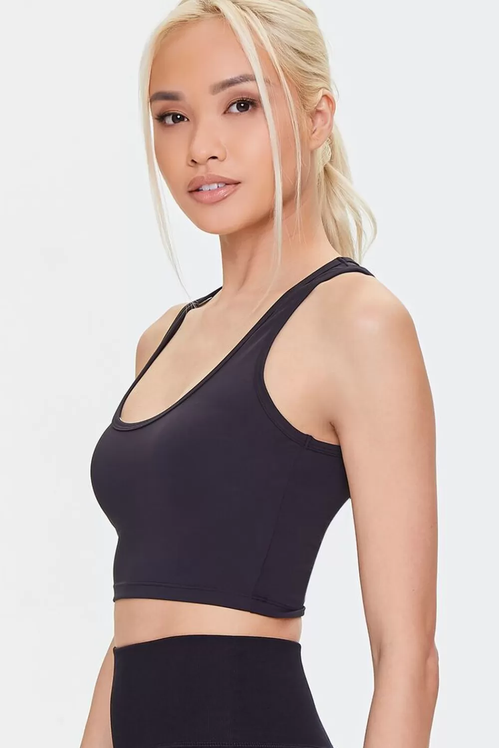 Activewear>Forever 21 Active Cutout Crop Top Black