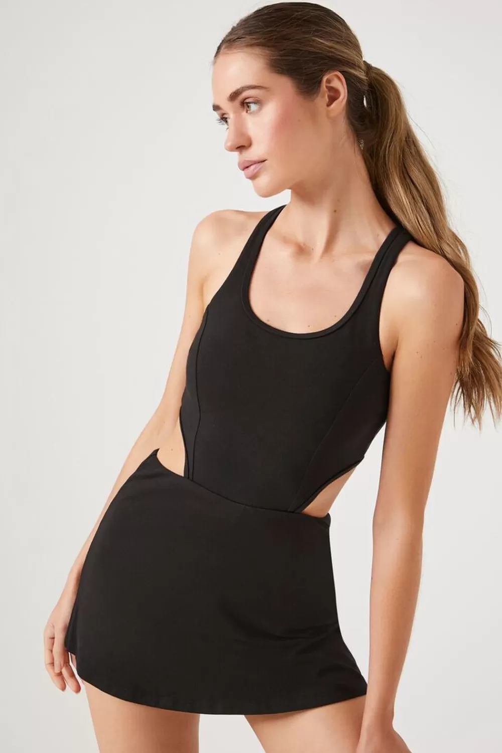 Activewear>Forever 21 Active Cutout Skort Romper Black