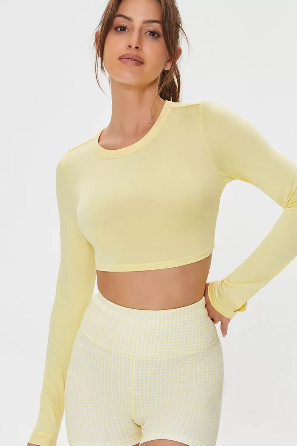 Activewear>Forever 21 Active Cutout-Back Crop Top Mimosa