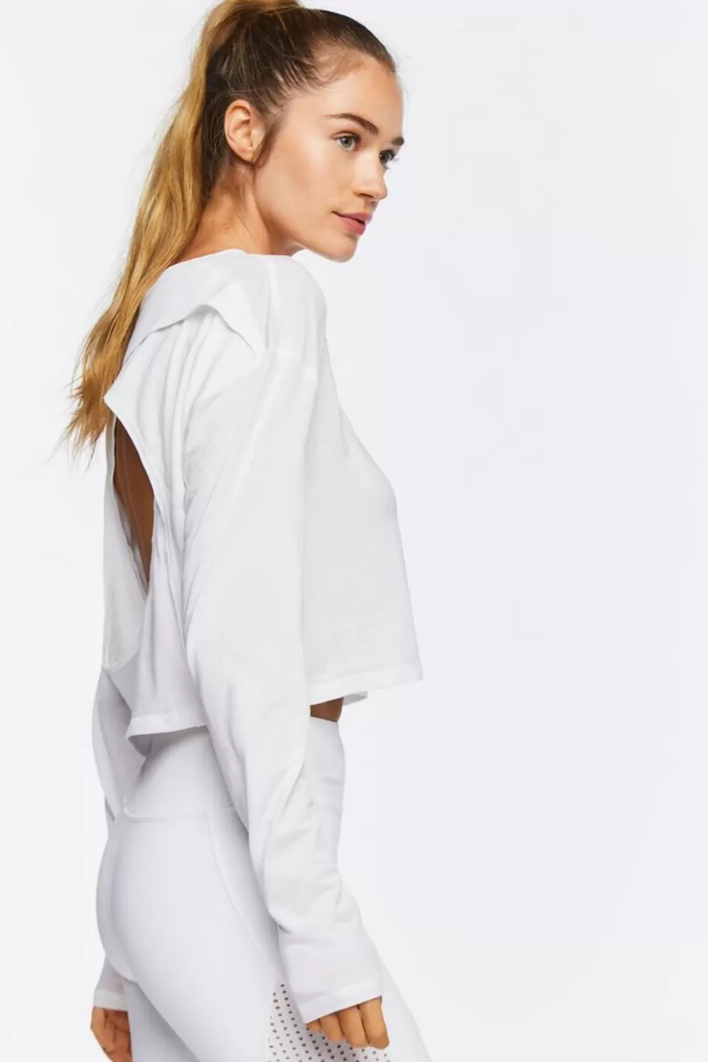 Activewear>Forever 21 Active Cutout-Back Top White