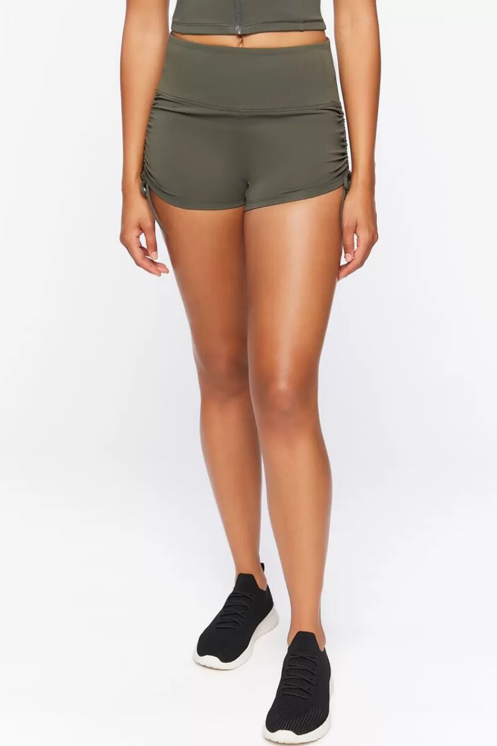 Bottoms>Forever 21 Active Drawstring Biker Shorts Cypress