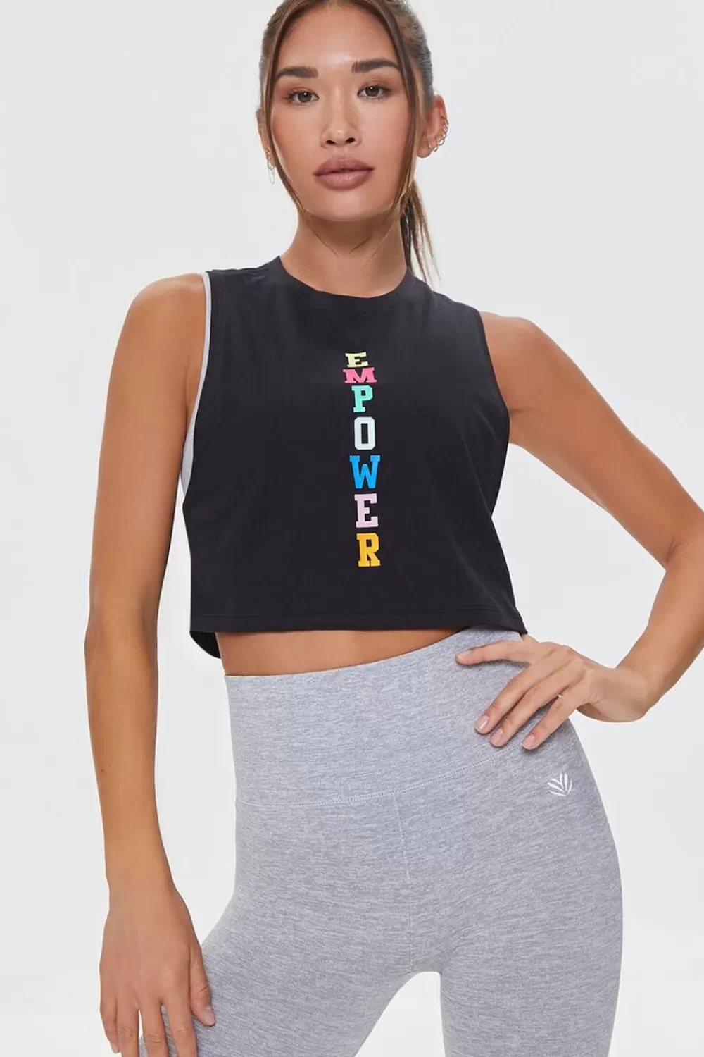 Activewear>Forever 21 Active Empower Graphic Muscle Tee Black/Multi