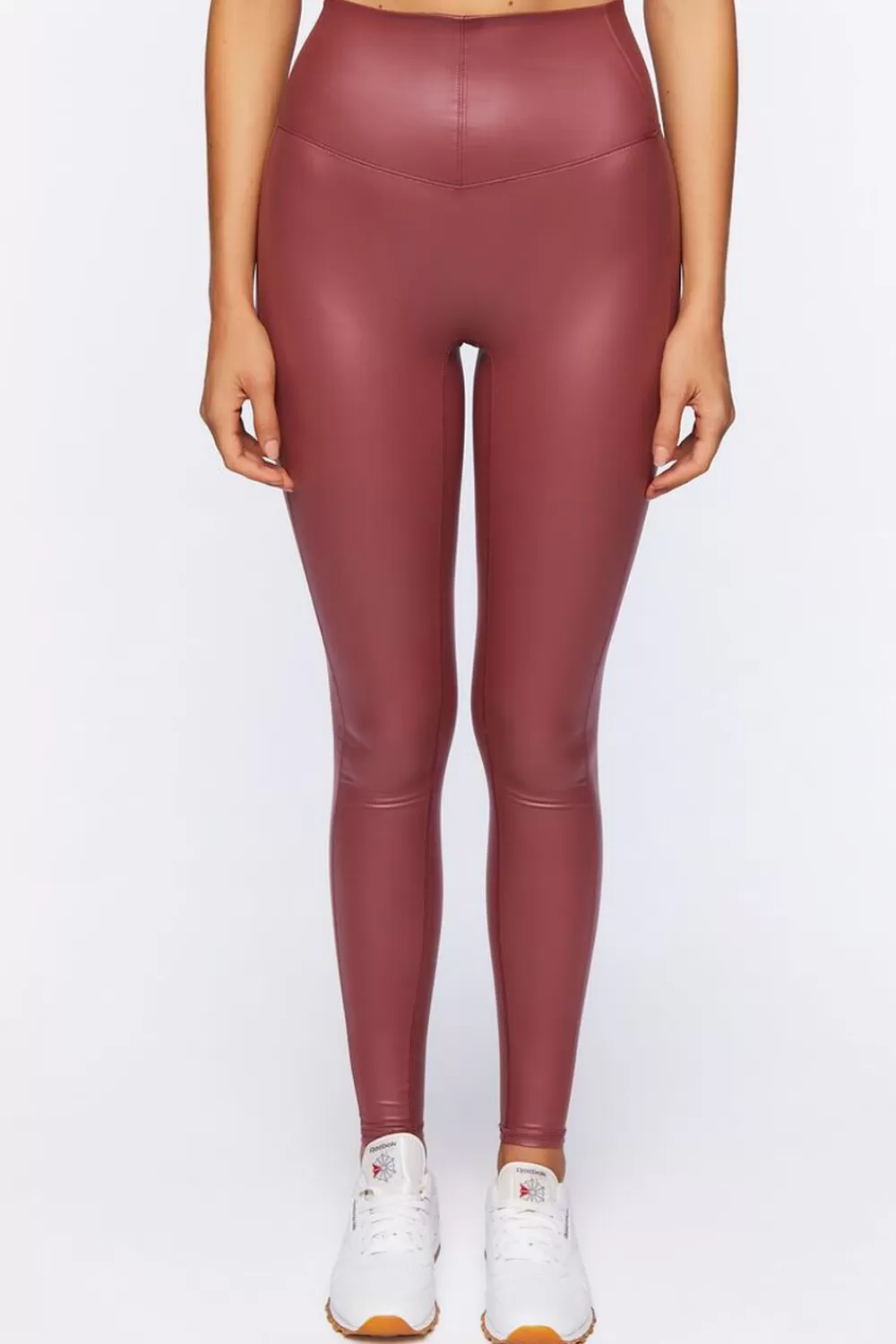 Matching Sets>Forever 21 Active Faux Leather Leggings Brick