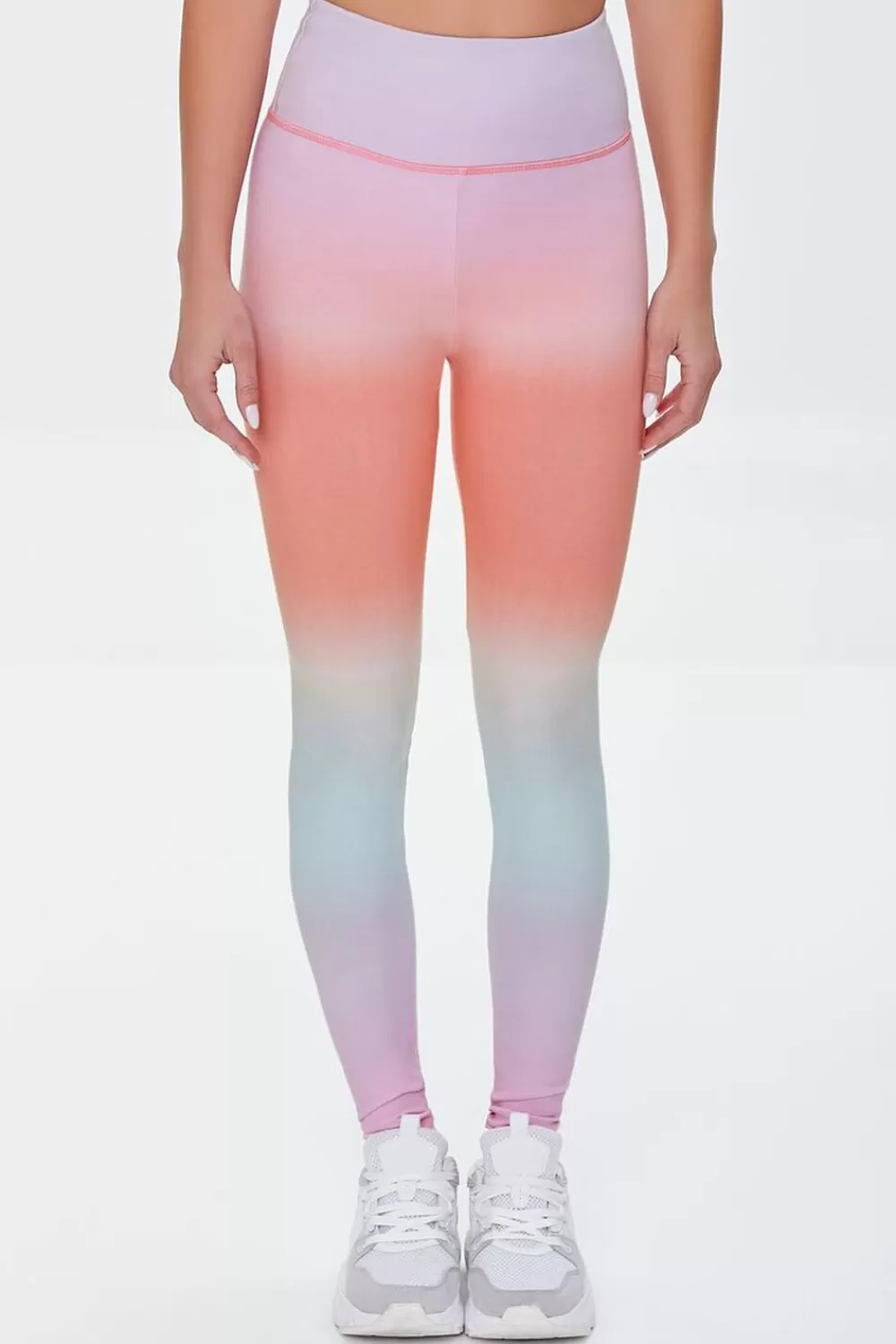 Bottoms>Forever 21 Active Gradient Wash Leggings Pink/Multi