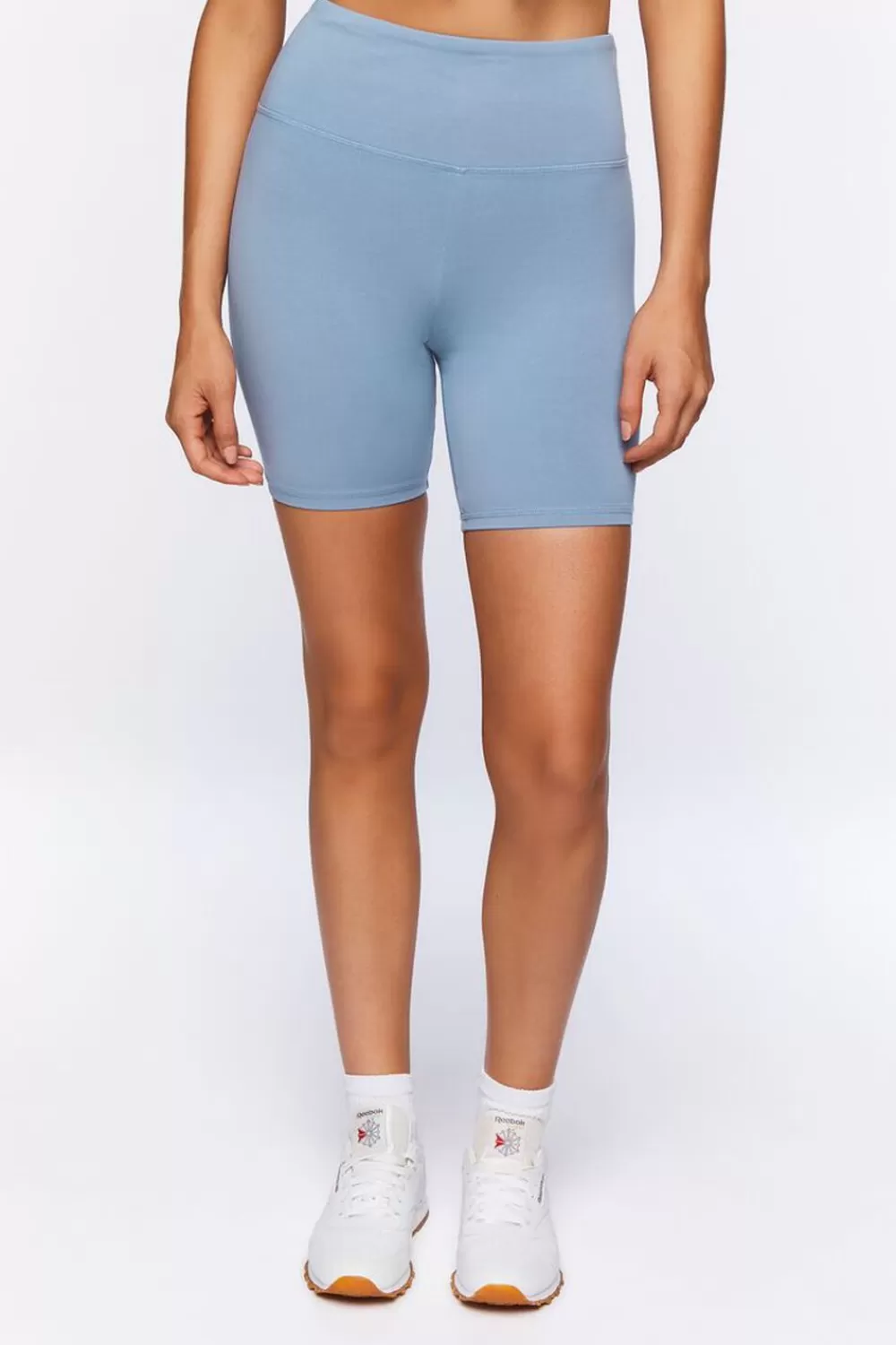 Matching Sets>Forever 21 Active High-Rise Biker Shorts Blue Mirage