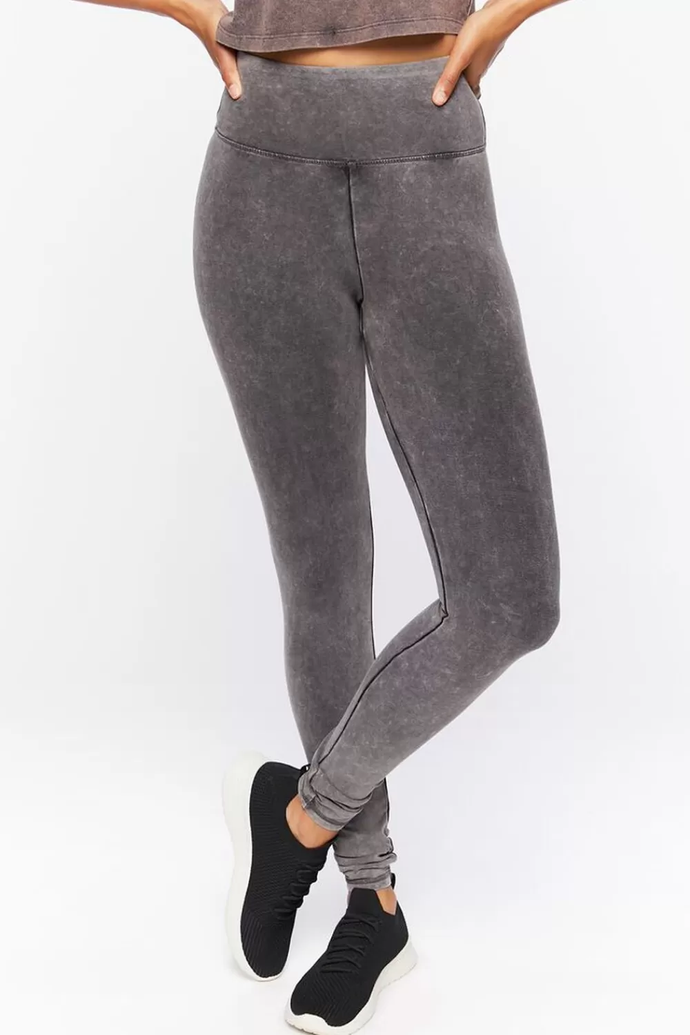 Bottoms>Forever 21 Active Mineral Wash Leggings Charcoal