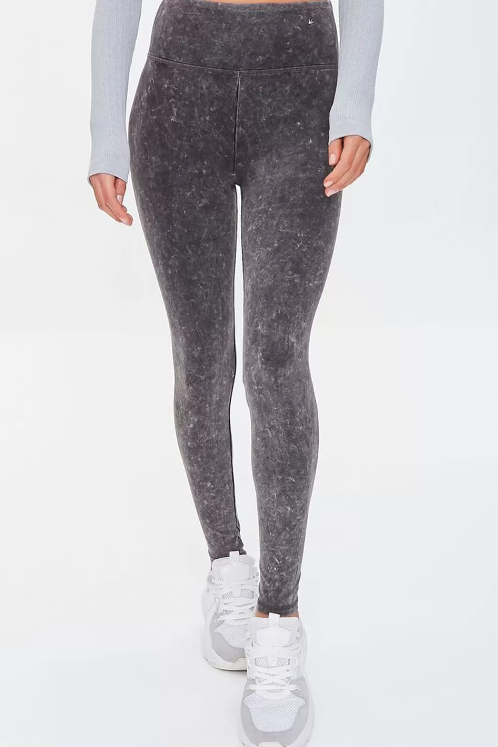 Bottoms>Forever 21 Active Mineral Wash Leggings Charcoal