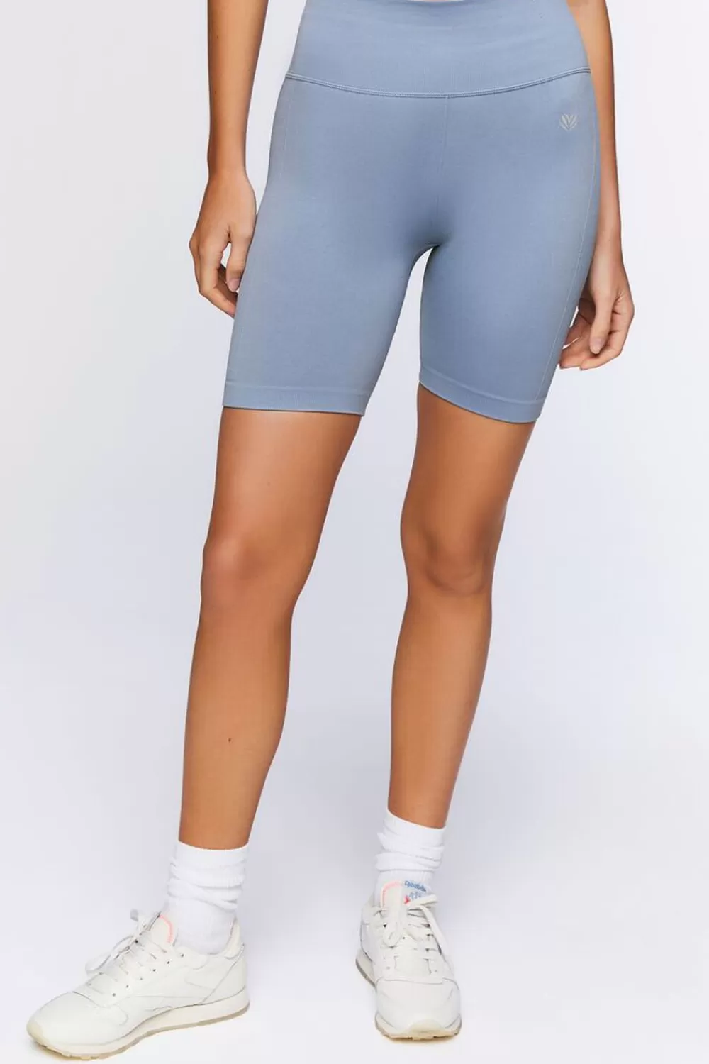Bottoms>Forever 21 Active Seamless High-Rise Biker Shorts Blue Mirage