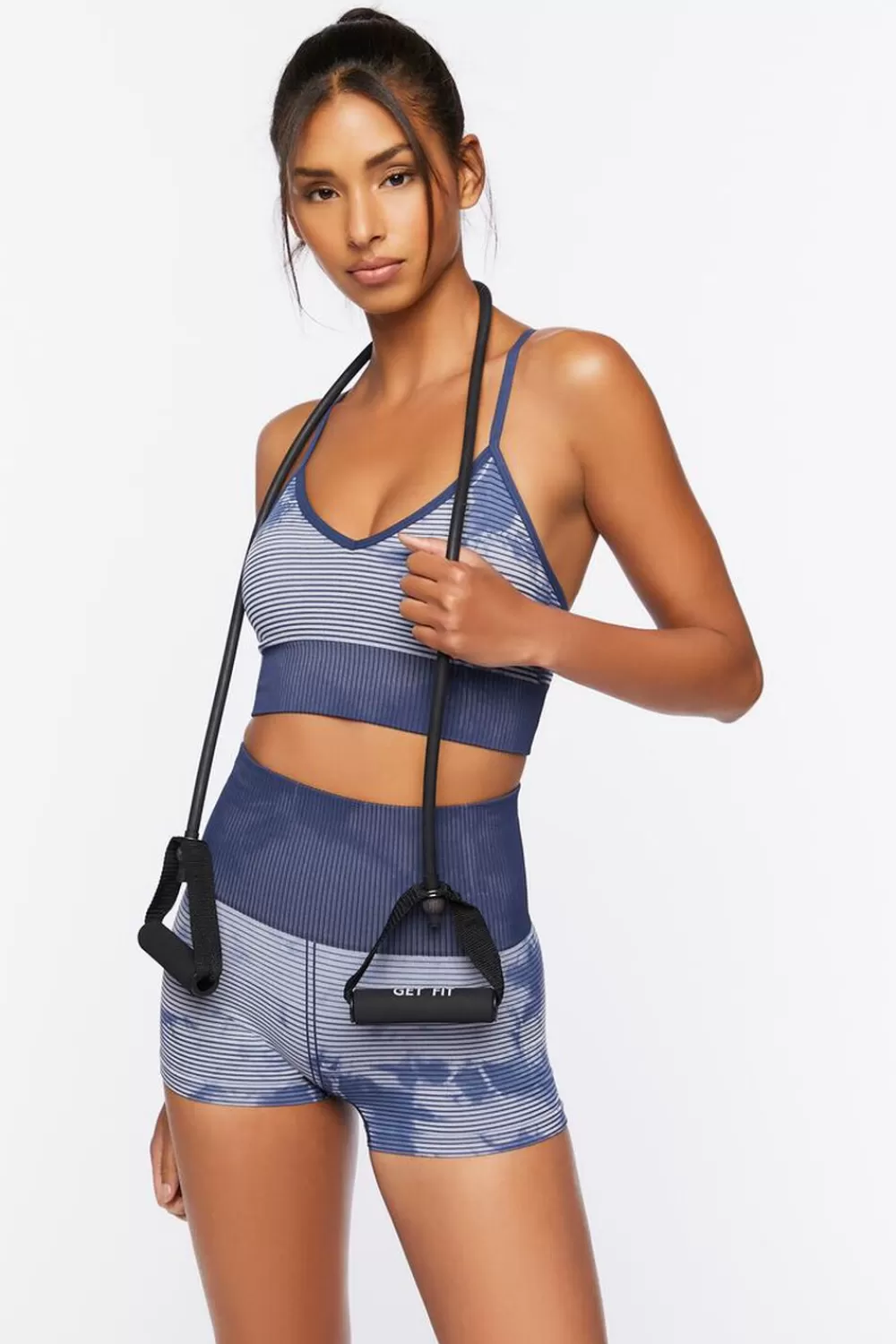 Bottoms>Forever 21 Active Seamless Tie-Dye Shorts Navy/Blue