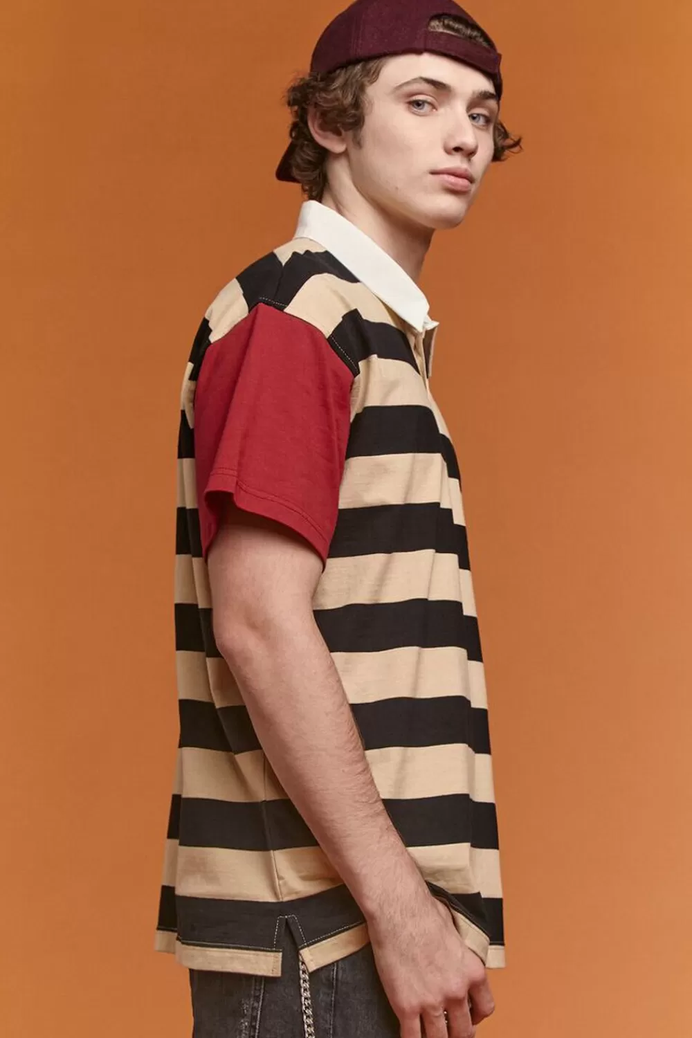 Graphic Tees>Forever 21 Airwalk Colorblock Polo Shirt Black/Multi