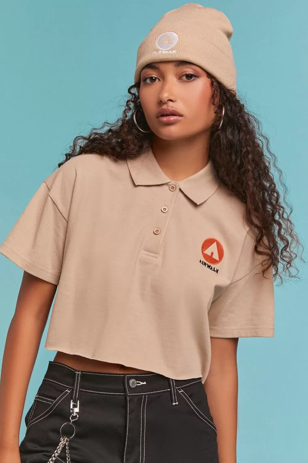 Forever 21 Airwalk Cropped Polo Shirt | Women Tops