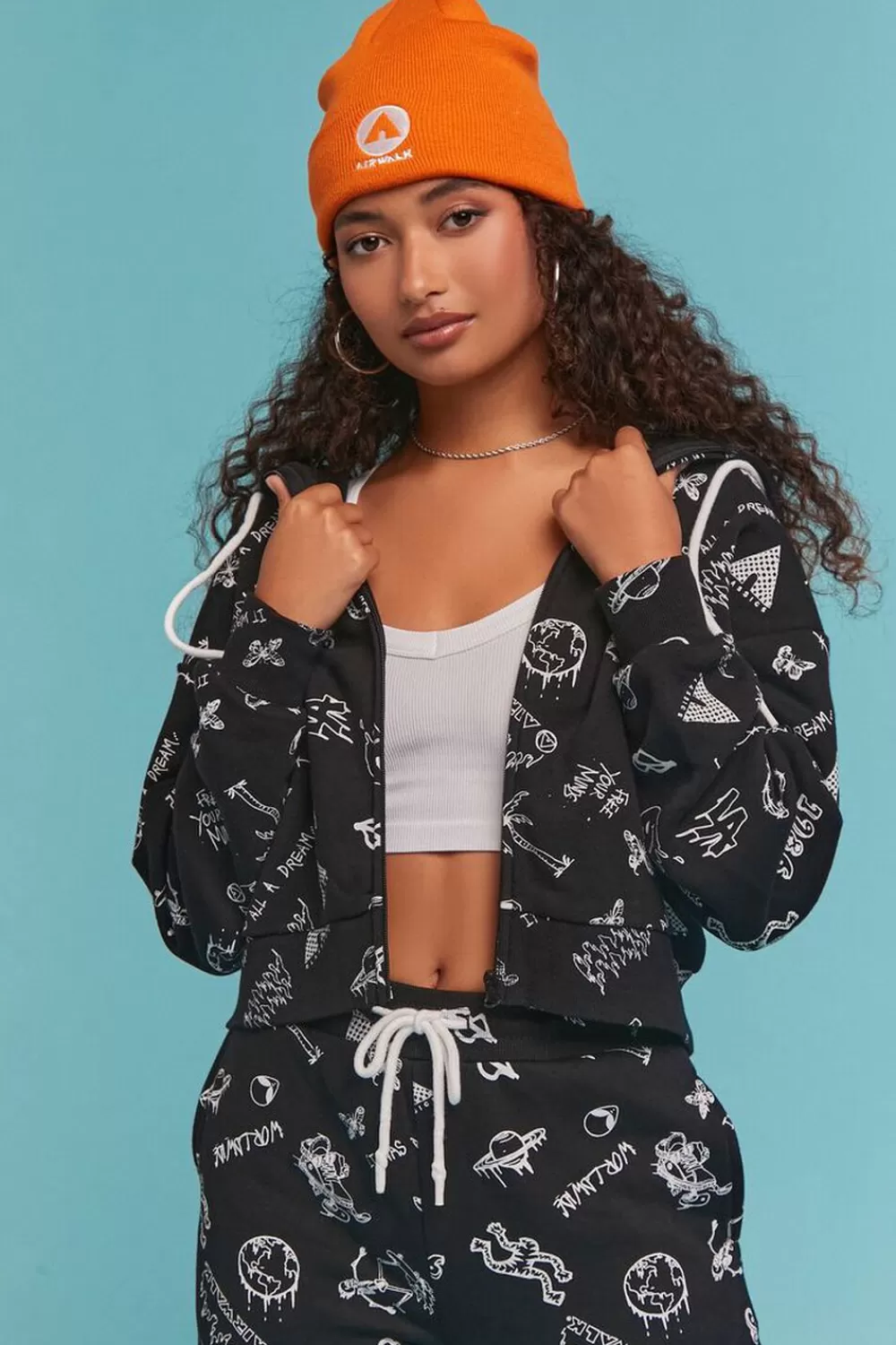 Forever 21 Airwalk Graphic Zip-Up Hoodie | Women Tops