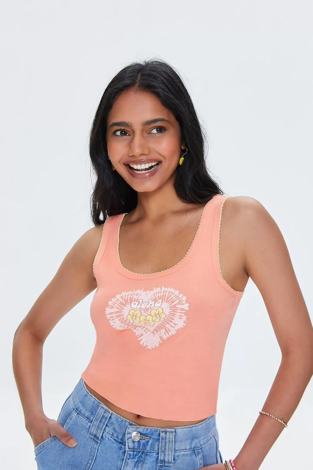Forever 21 Aloha Graphic Cropped Tank Top | Women Tops