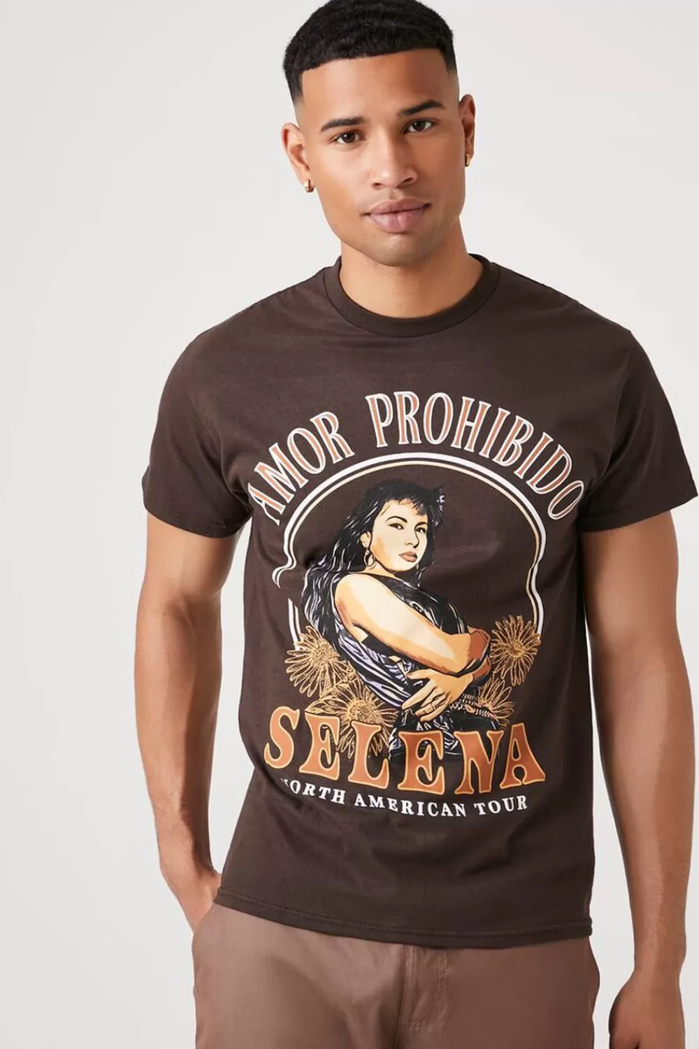 Graphic Tees>Forever 21 Amor Prohibido Selena Graphic Tee Cocoa/Multi