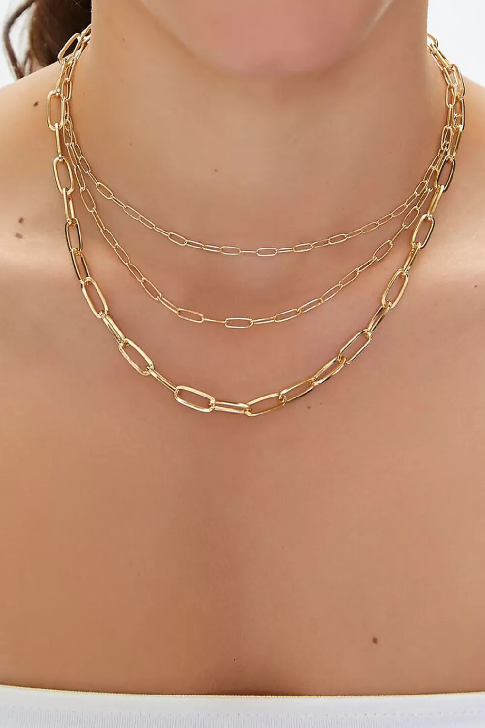 Necklaces>Forever 21 Anchor Chain Layered Necklace Gold