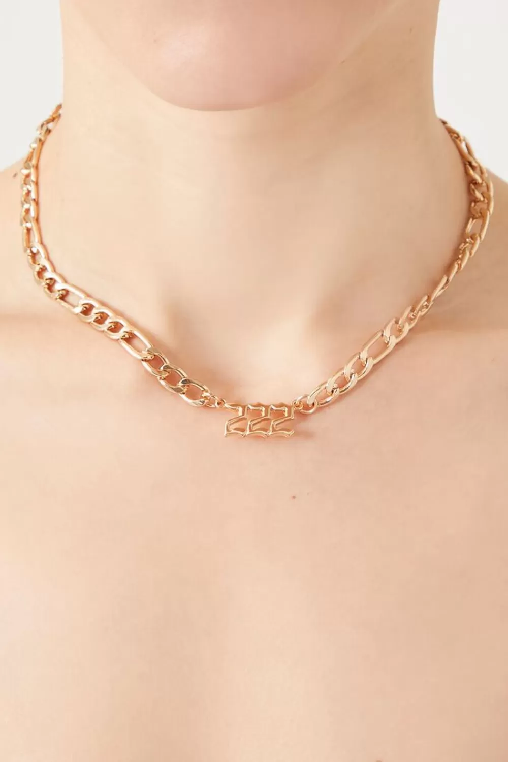 Necklaces>Forever 21 Angel Number 222 Necklace Gold