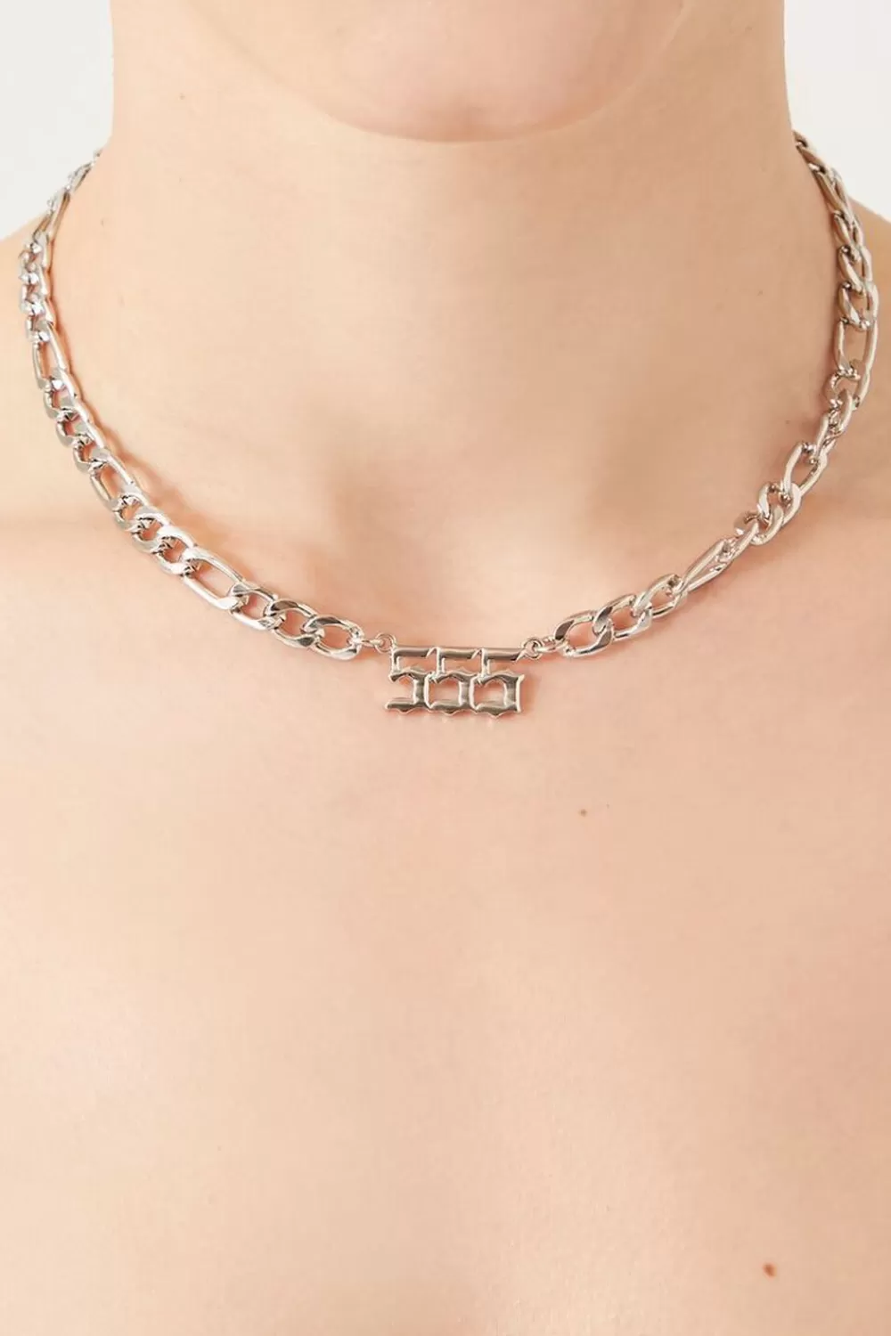 Necklaces>Forever 21 Angel Number 555 Necklace Silver