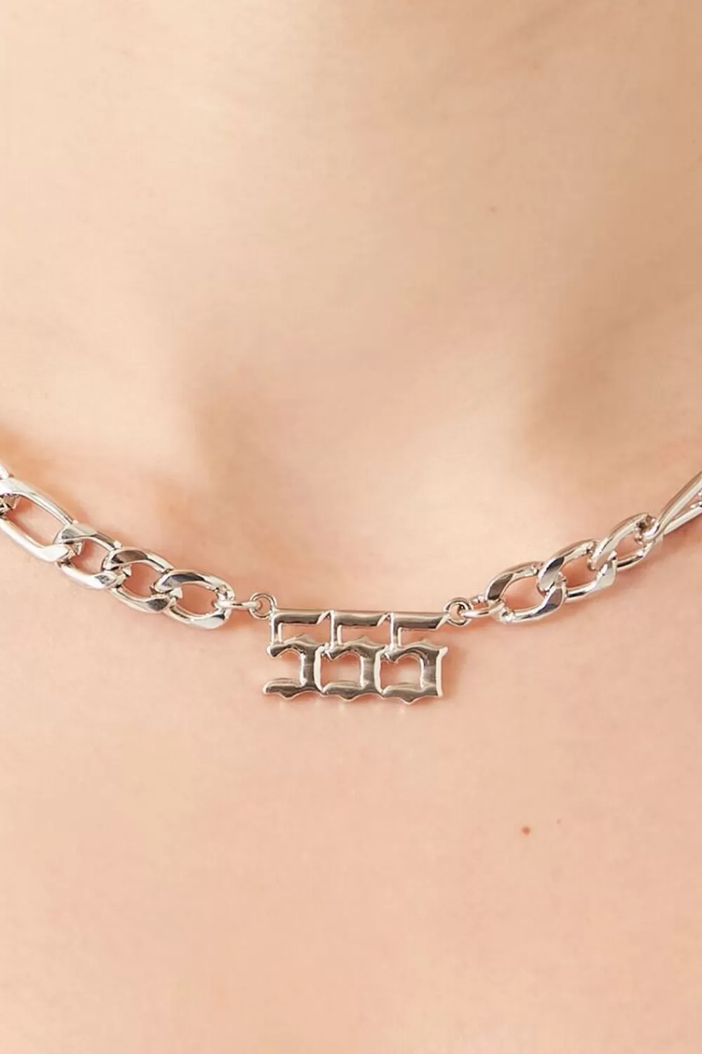 Necklaces>Forever 21 Angel Number 555 Necklace Silver