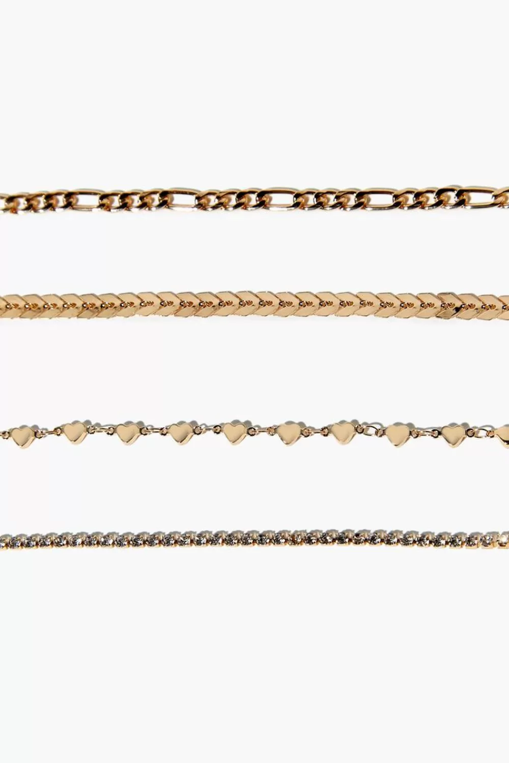 Bracelets>Forever 21 Assorted Chain Bracelet Set Gold
