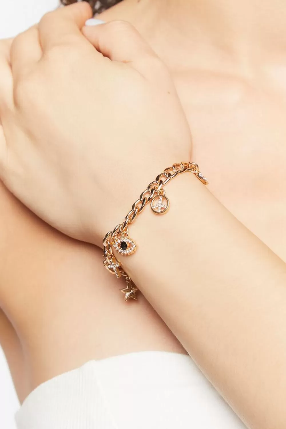 Bracelets>Forever 21 Assorted Charm Bracelet Gold