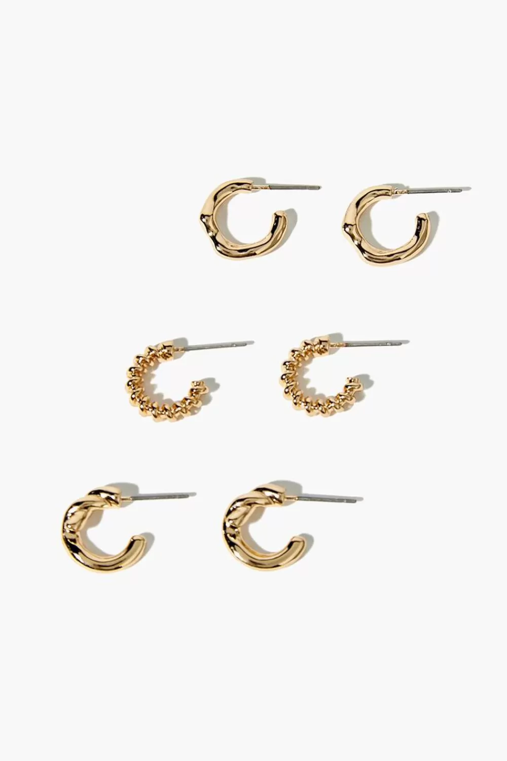 Earrings>Forever 21 Assorted Hoop Earring Set Gold