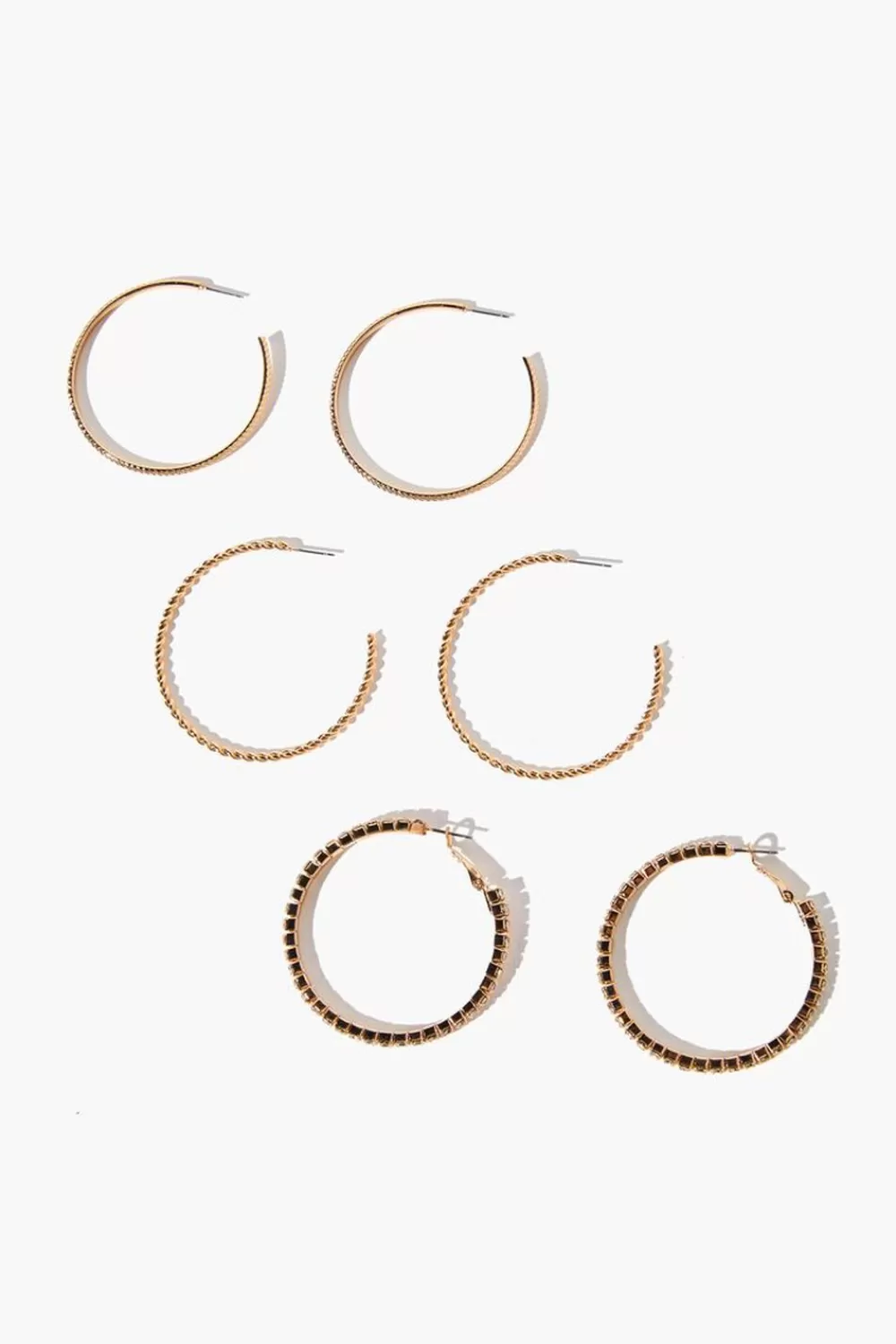 Earrings>Forever 21 Assorted Hoop Earring Set Gold